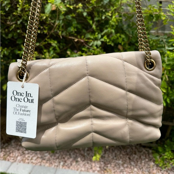 New Small YSL Loulou Puffer Shoulder Bag BEIGE - Picture 8 of 10
